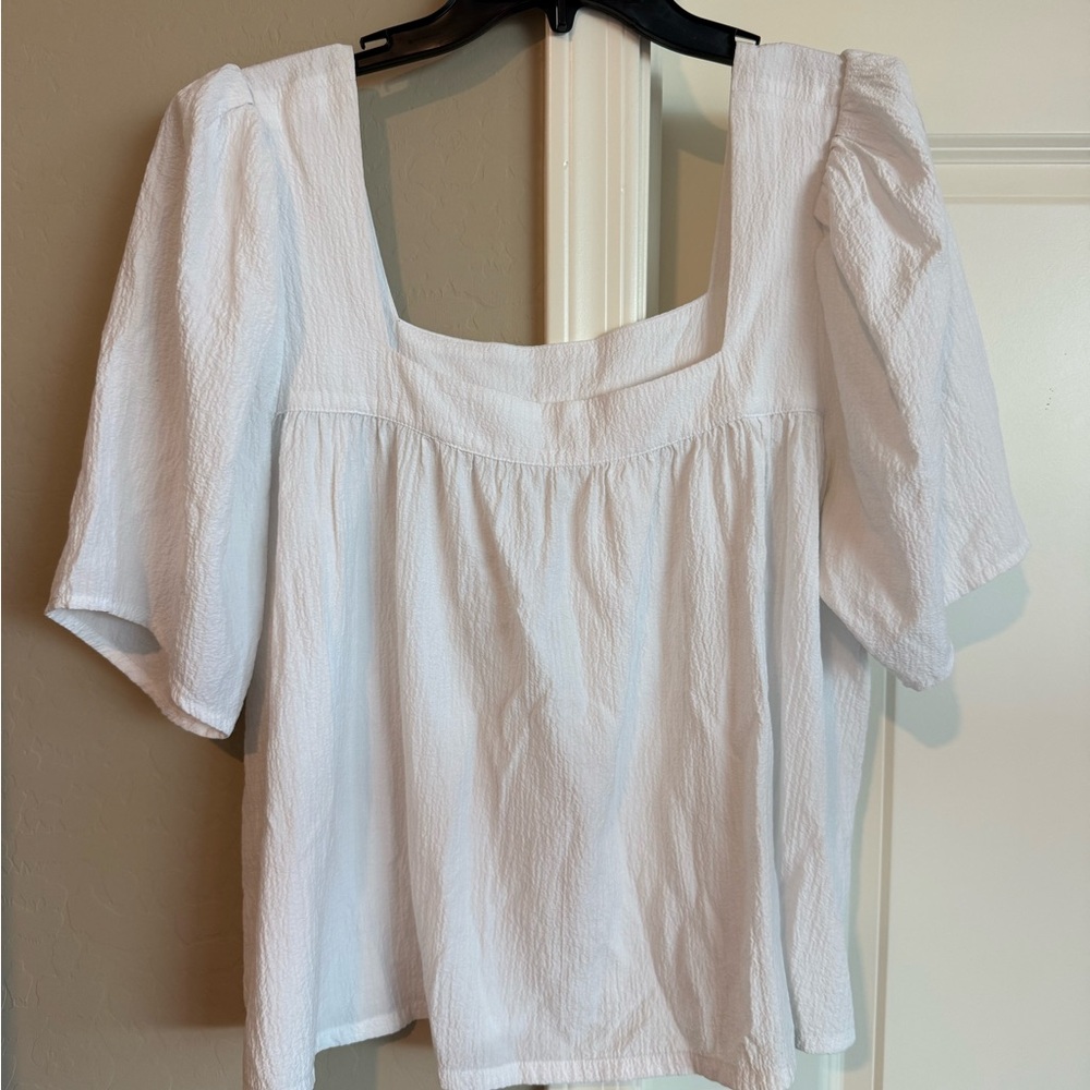 Treasure & Bond White Square Neck Blouse